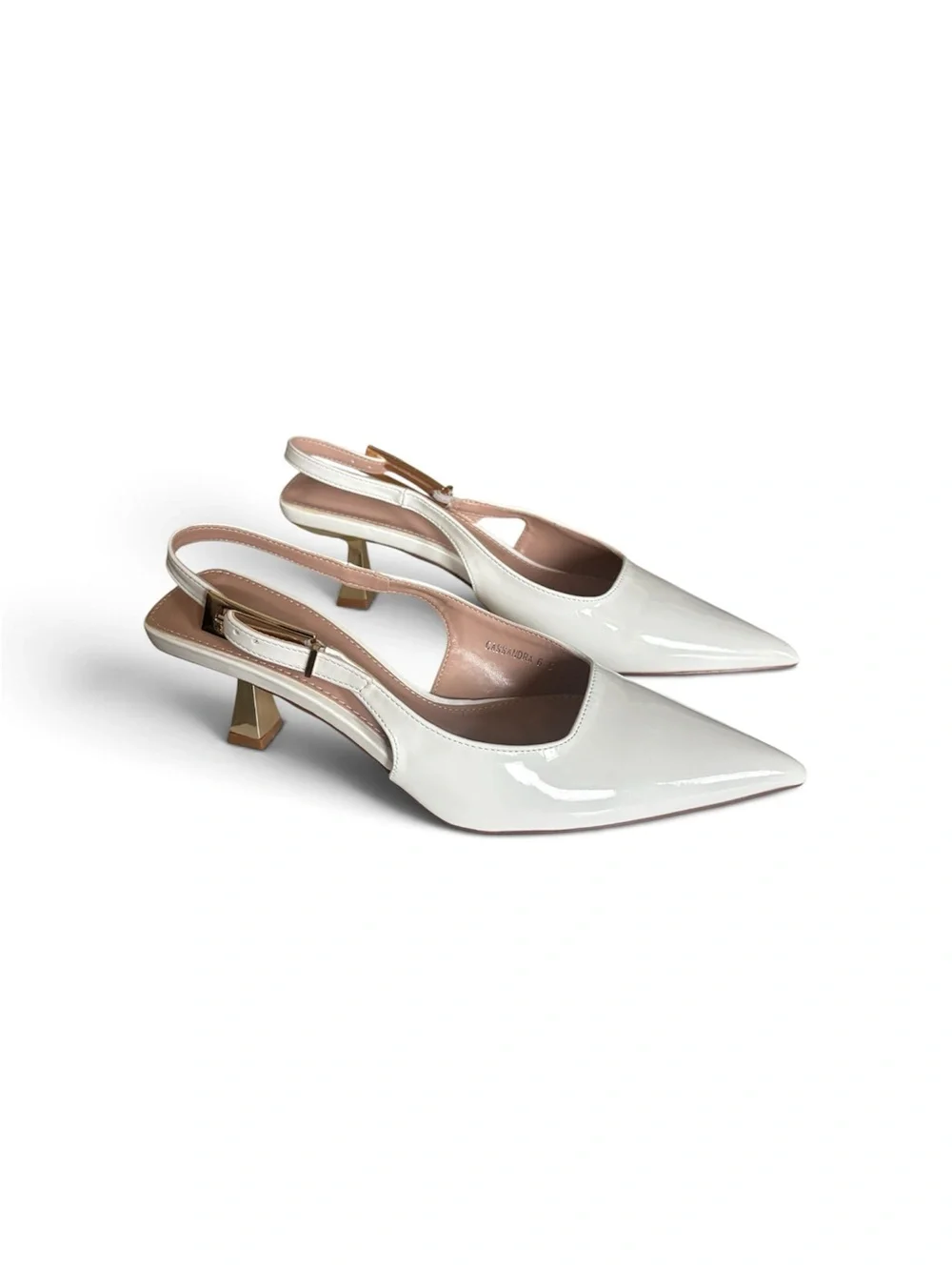 White Patent Slingback Heels